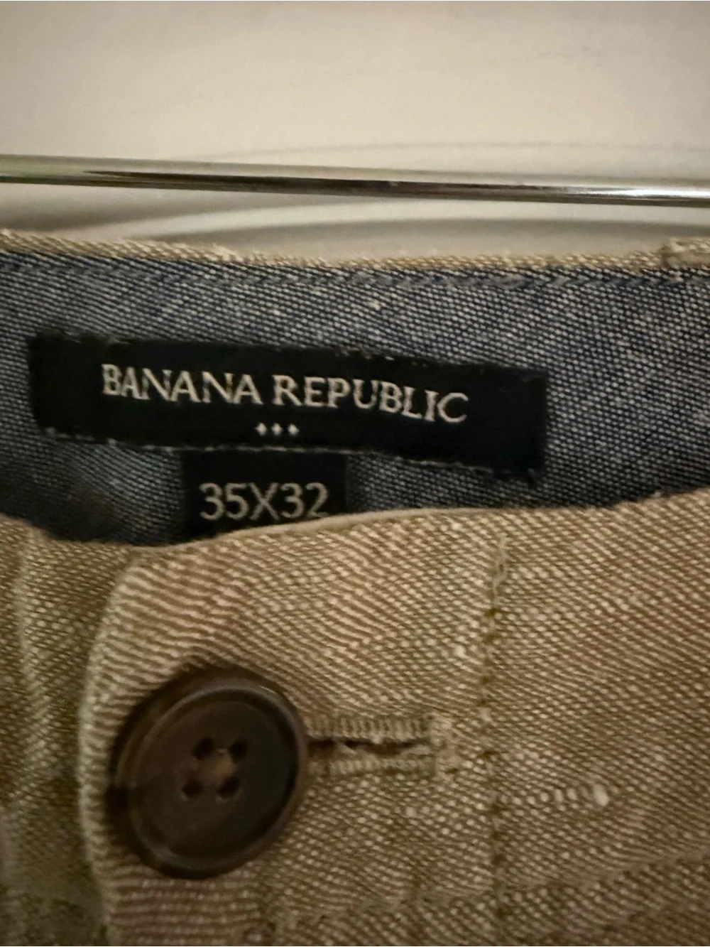 Linen/cotton Banana Republic Men's Chinos in Light Khaki Tan
